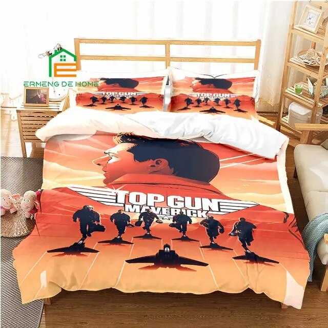 Top gun fighter pattern duvet cover set bedding for kids adults bed set game quilt cover forter cover bedding set