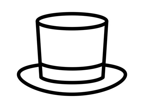 Magic top hat or high hat line art icon for apps and websites vector