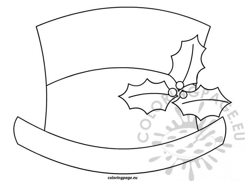 Snowman top hat coloring page