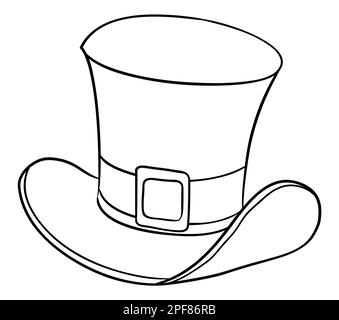 Isolated top hat in outlines and white background to coloring activities stock vector image art