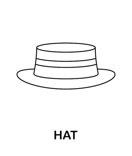 Premium vector coloring page with hat for kids