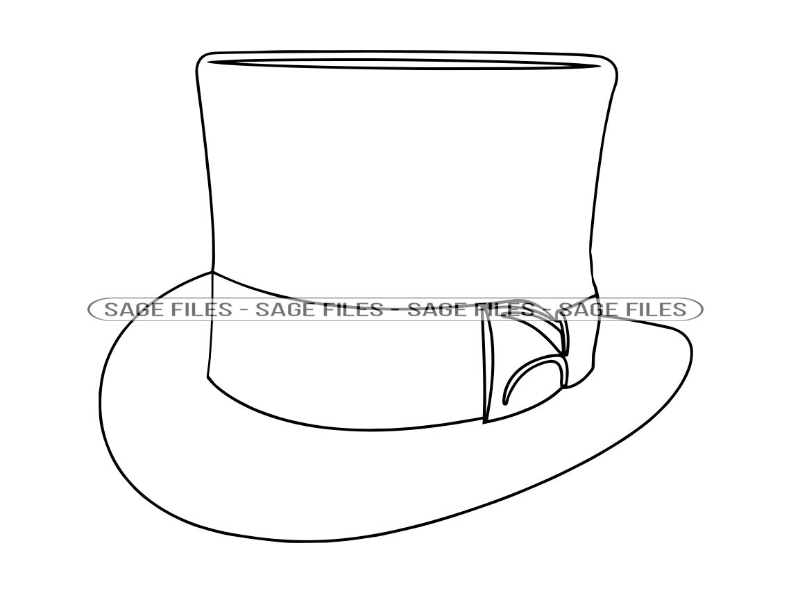 Top hat outline svg top hat svg hat svg retro hat svg hat