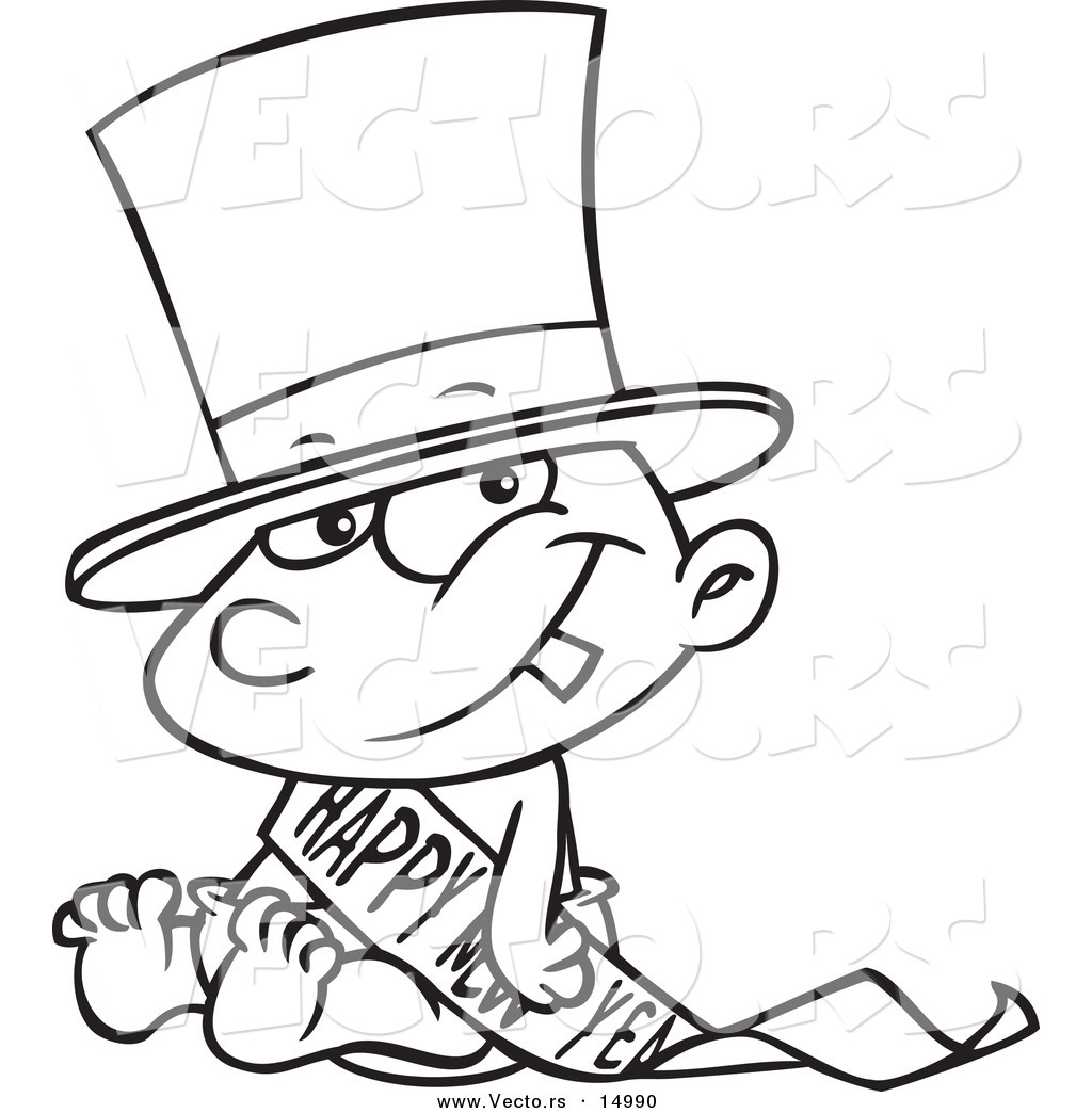 R of a cartoon new yea baby sitting