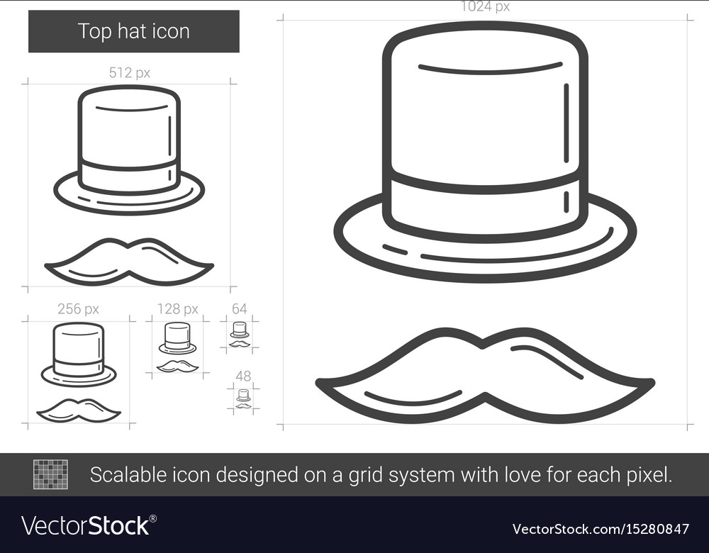 Top hat line icon royalty free vector image