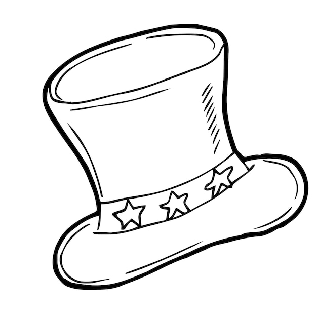 Premium vector red white and blue patriotic top hat of a american flag vector illustration
