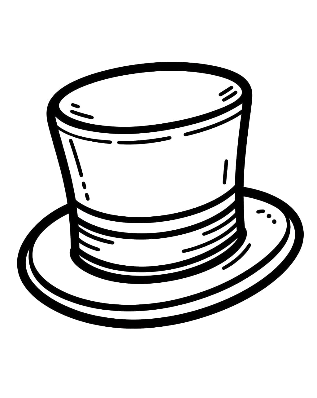 Magician top hat coloring page