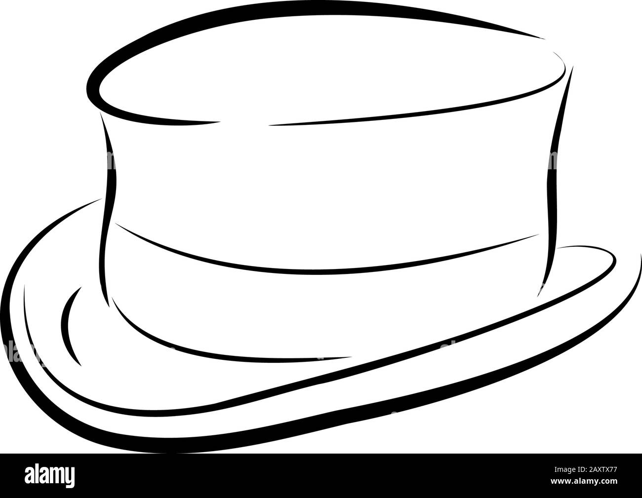 Top hat and magic wand black and white stock photos images