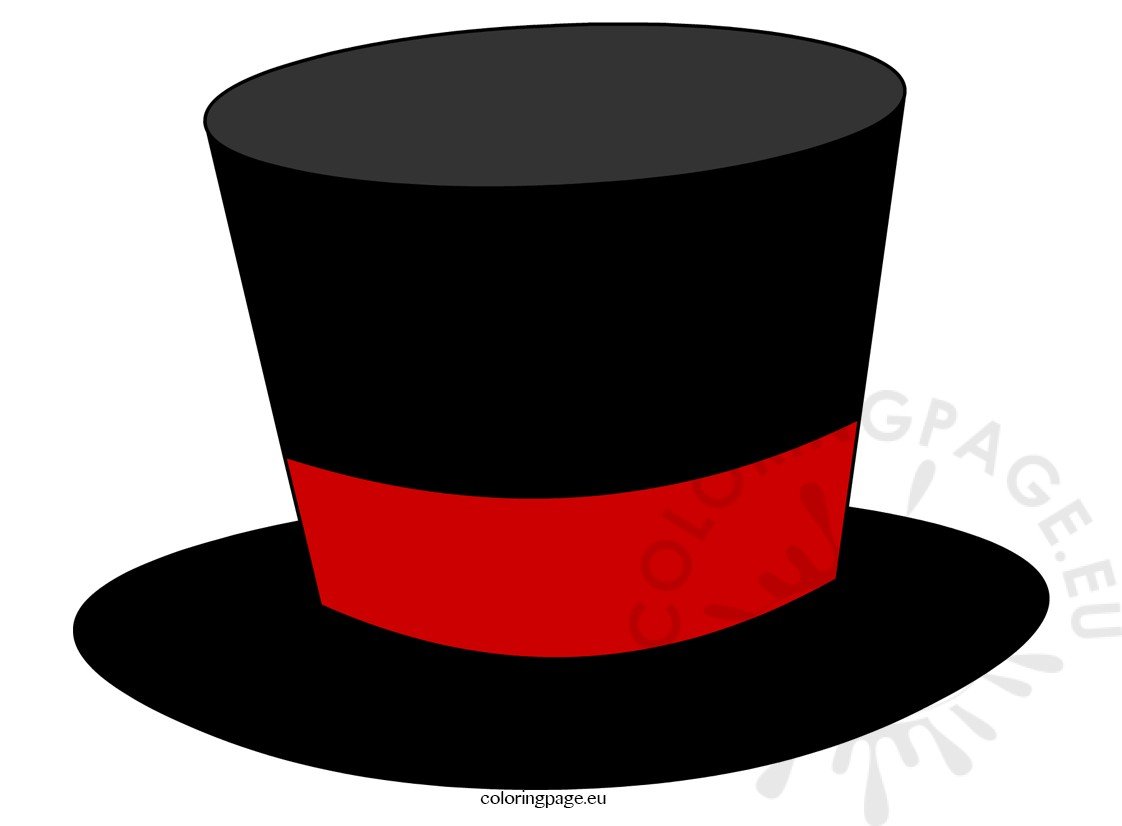 Black top hat magician coloring page