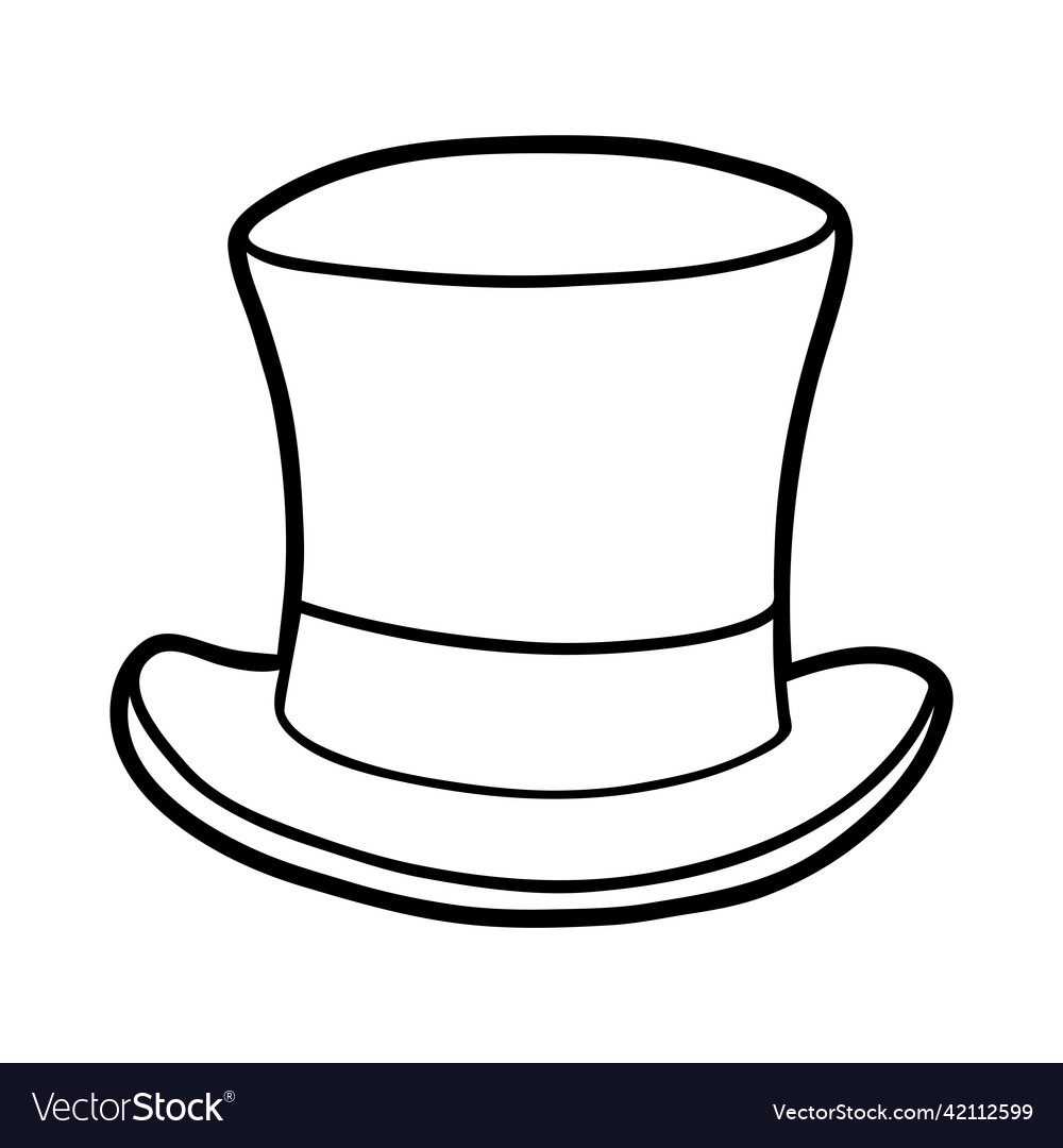 Coloring book cartoon headwear tophat royalty free vector