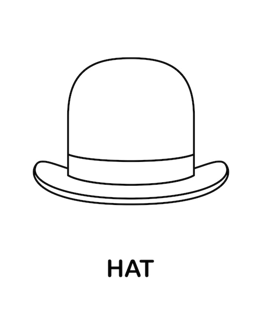 Premium vector coloring page with hat for kids