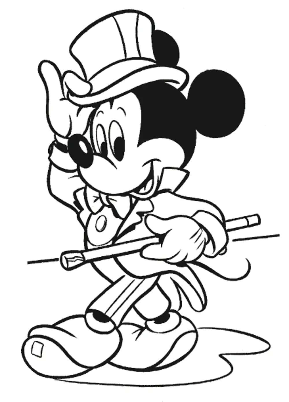 Download mickey mouse in a top hat coloring pages