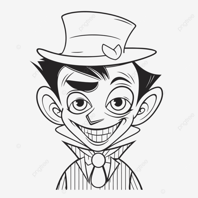 Printable man in top hat coloring pages for kids outline sketch drawing vector wing drawing hat drawing man drawing png and vector with transparent background for free download