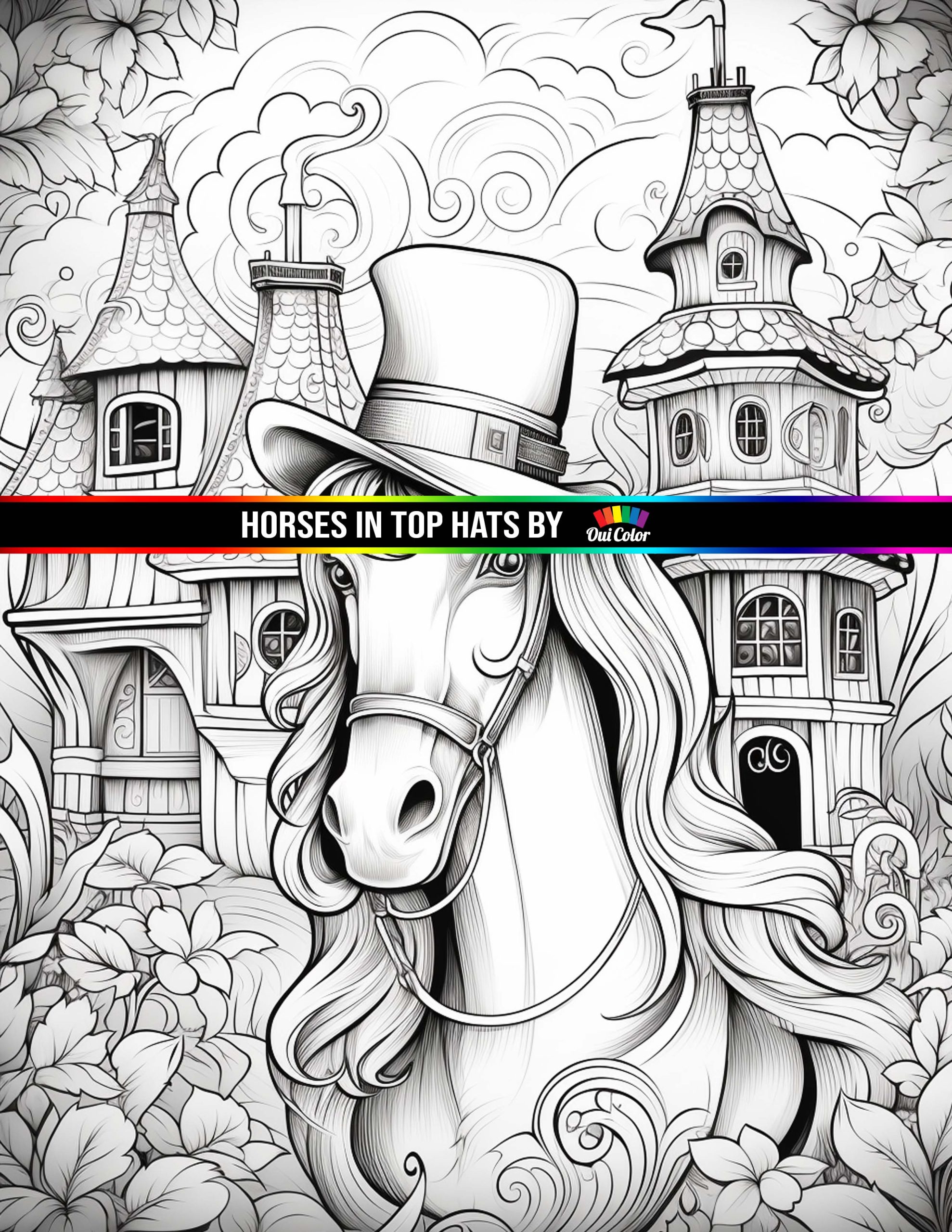 Horses in top hats coloring book a whimsical journey into the equestrian world of horses in top hats for stress relief and relaxation for all ages pdf