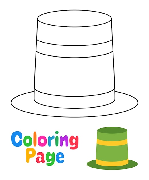 Premium vector coloring page with carnival hat for kids