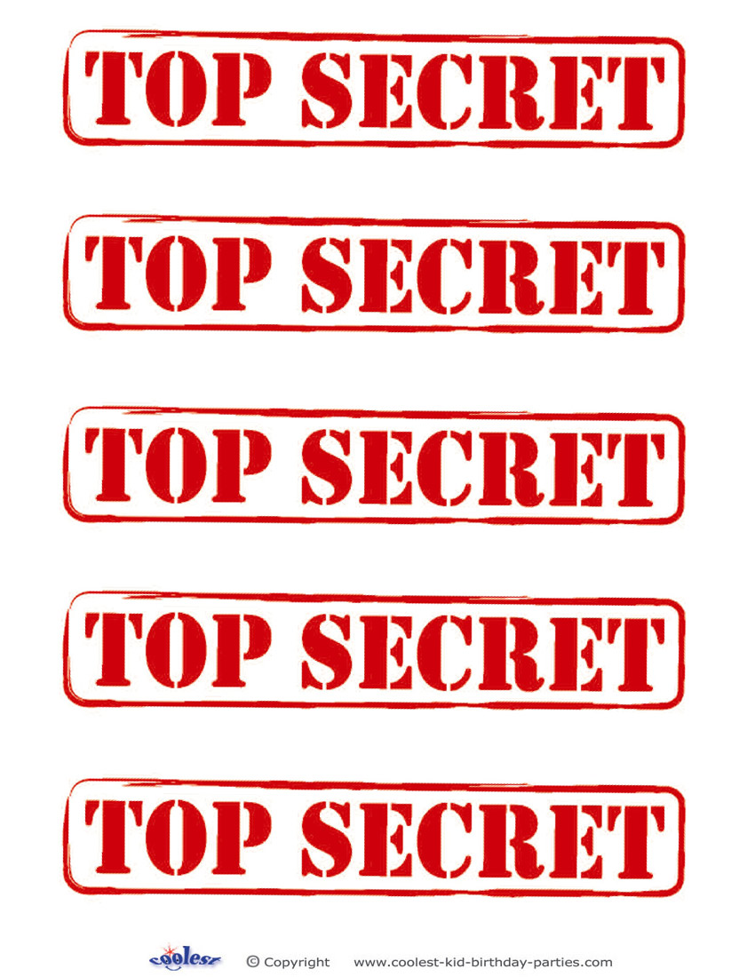 Printable top secret signs