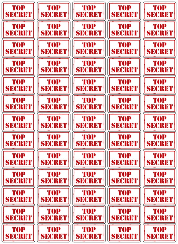 Top secret labels stickers labels per sheet ideal for a variety of uses no messy rubber stamp simply peel and apply