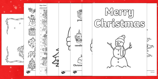 Christmas louring pages pack