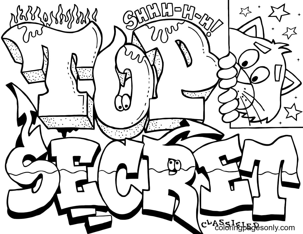 Top secret coloring page