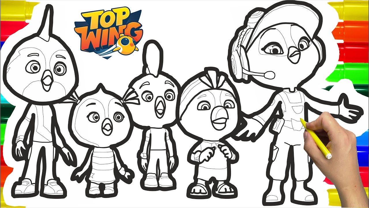 Top wing coloring pages for kids colouring pages for kids with colored arkers