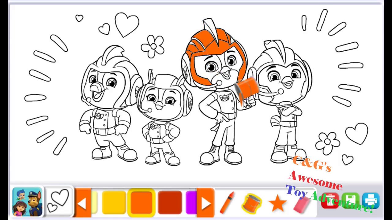 Top wing coloring with nick jr color the top wing characters