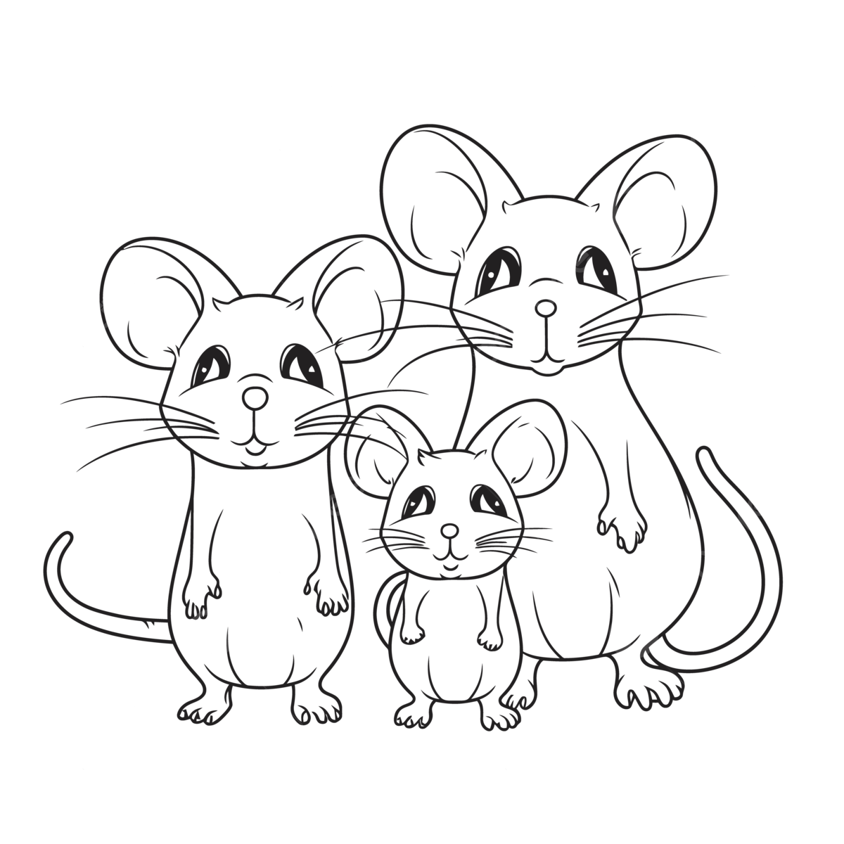 Disegno di famiglia topi da colorare schizzo del contorno della pagina vettore disegno dellala disegno dellanello disegno del ghiaccio png e vector per il download gratuo