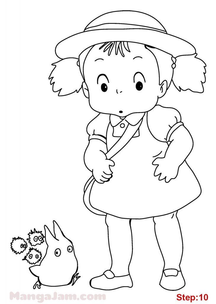 How to draw mei kusakabe from totoro