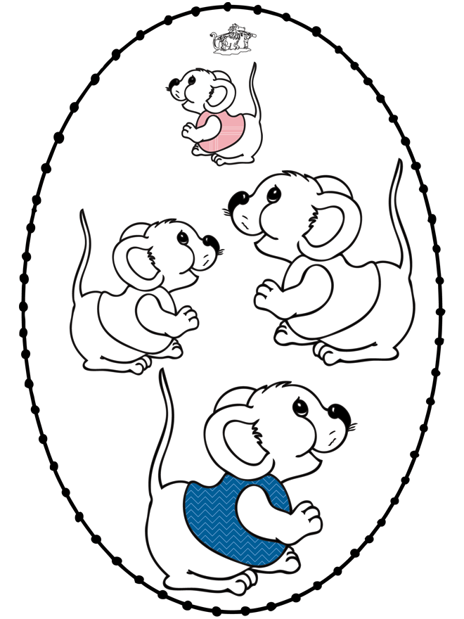 Disegno da ricamare topi