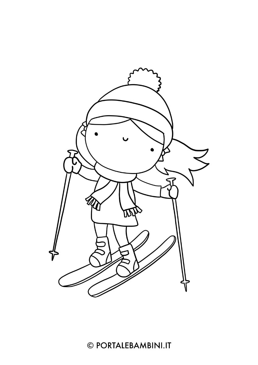 Disegni di sciatori da colorare gratis