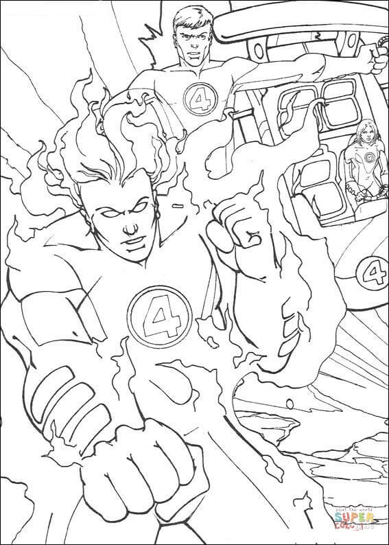The human torch coloring page free printable coloring pages