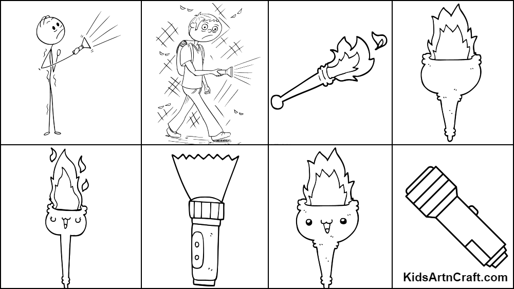 Torch coloring pages for kids
