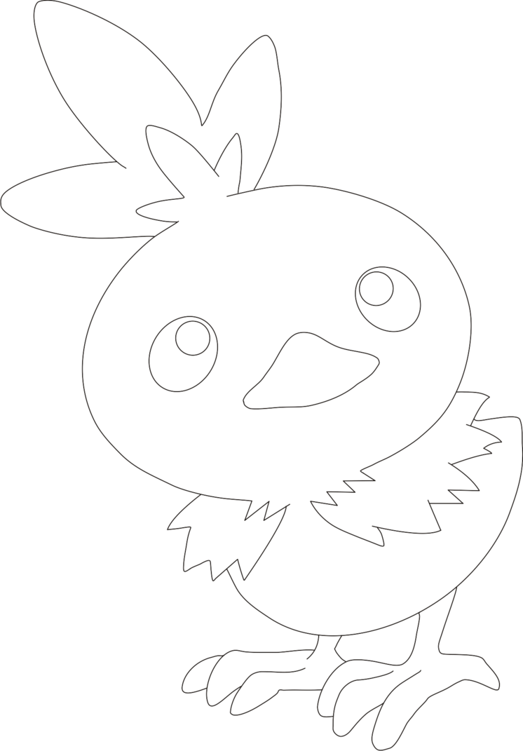 Lineart of torchic by inukawaiilover on