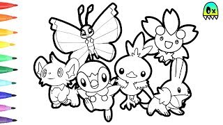 Pokeon coloring pages torchic and friends colouring book fun