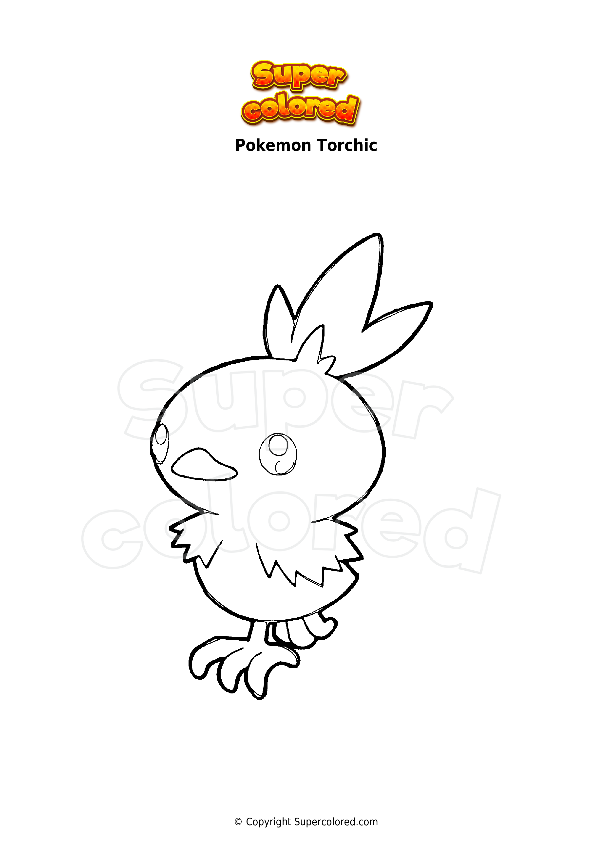 Coloring page pokemon torchic
