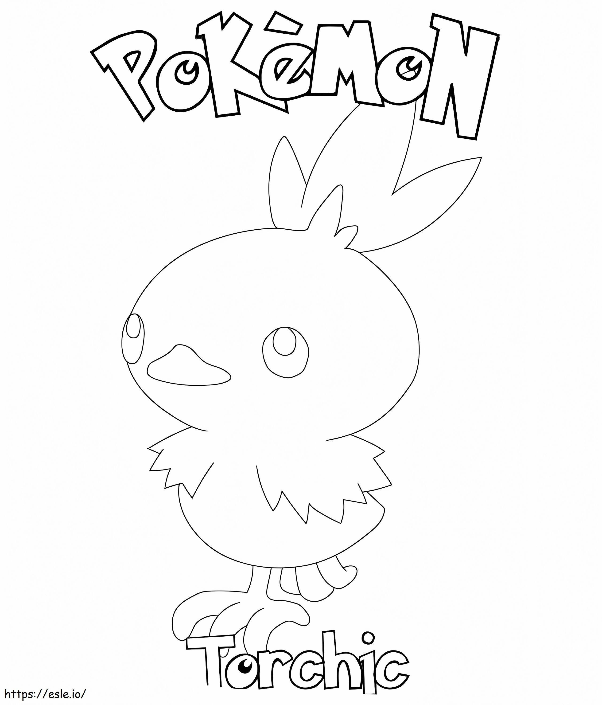 Torchic pokemon coloring page