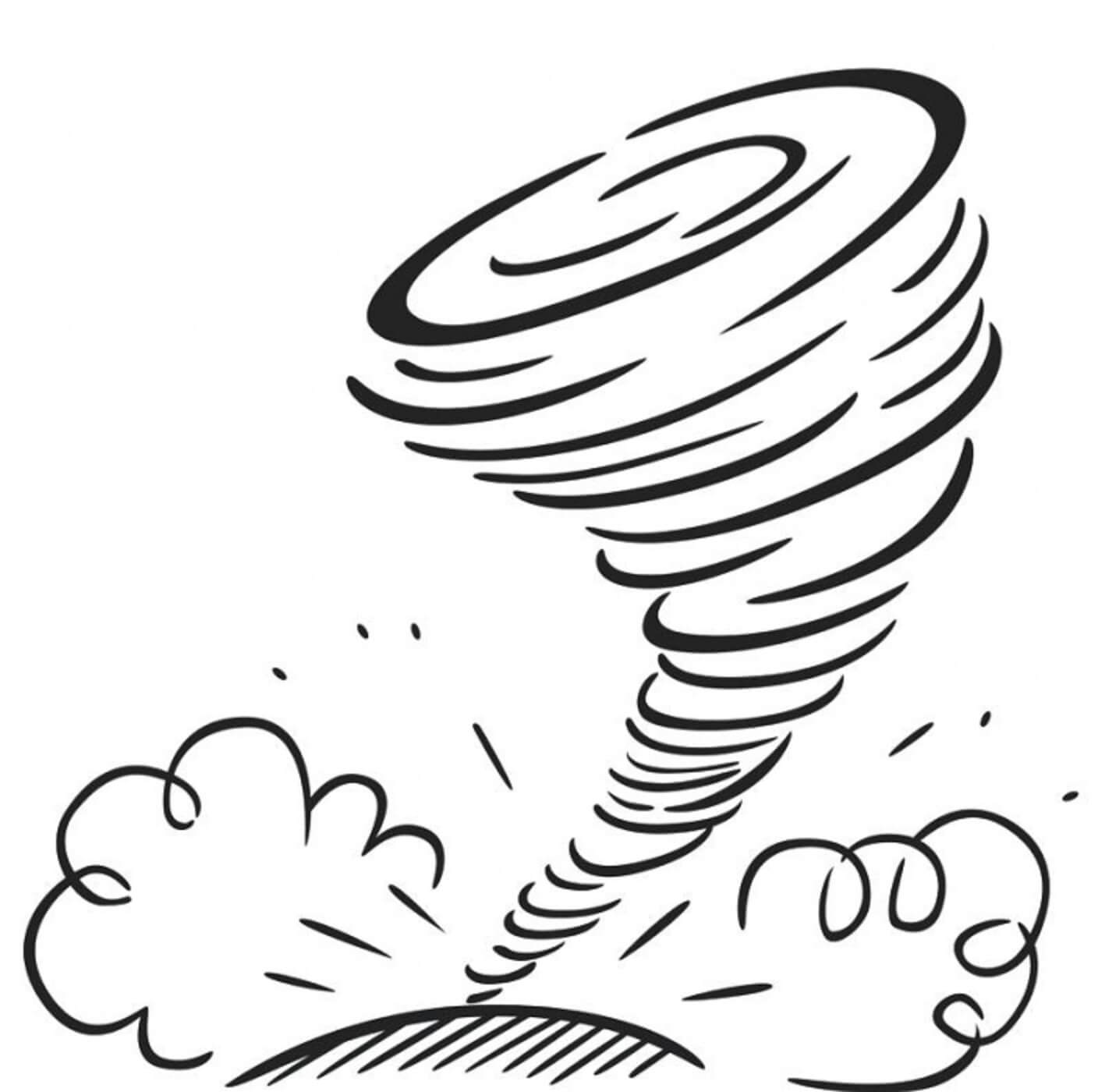 Drawing tornado coloring page