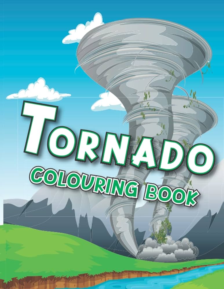 Tornado louring book fun and easy louring pages for kidsnatural disasterstsunamihurricanetornadovolcanoearthquakesstorm and more omar sabri books