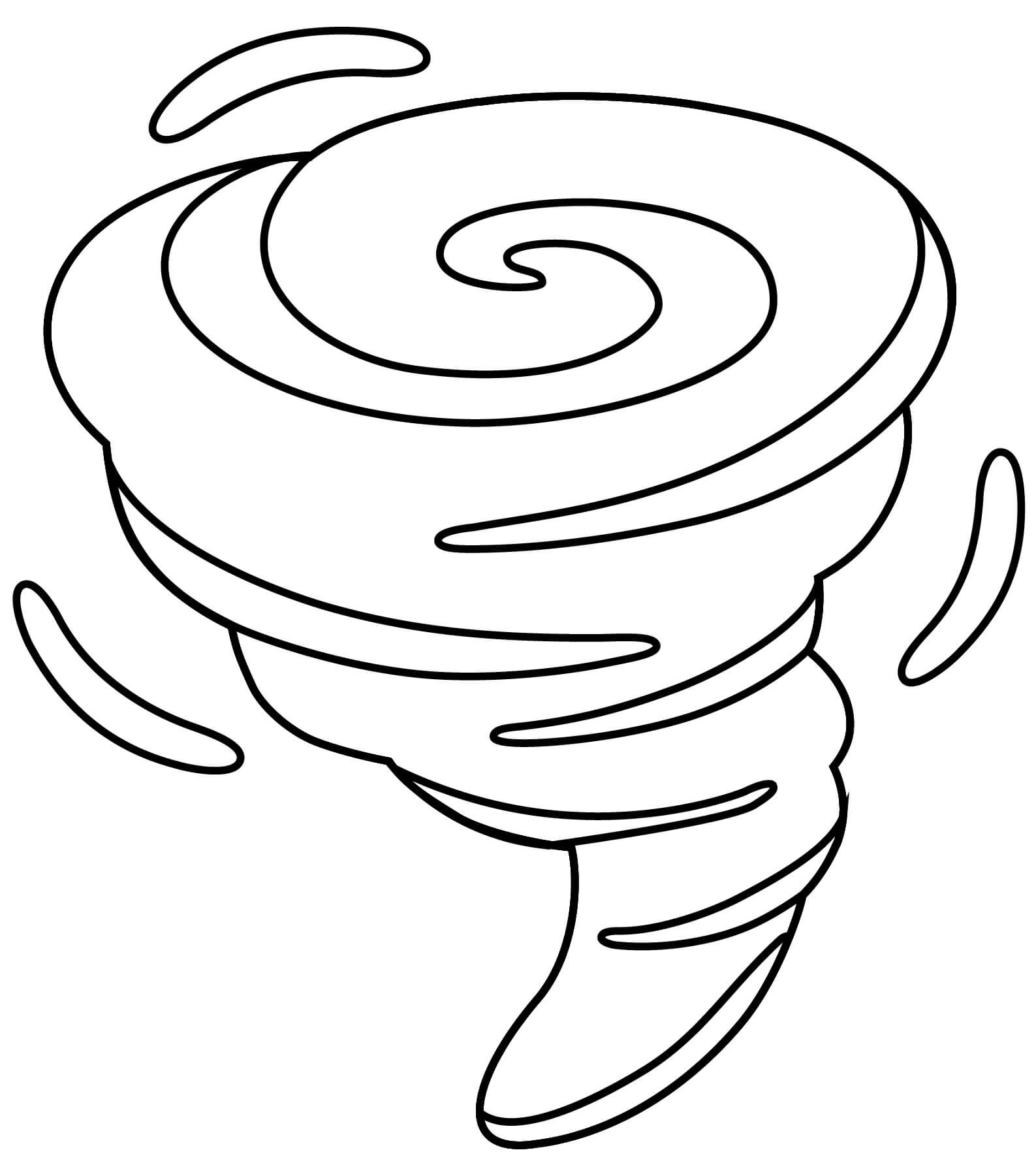 Cute tornado coloring page