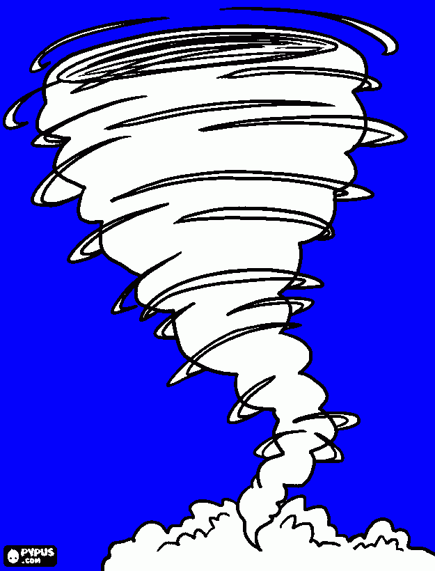 Tornado coloring page printable tornado