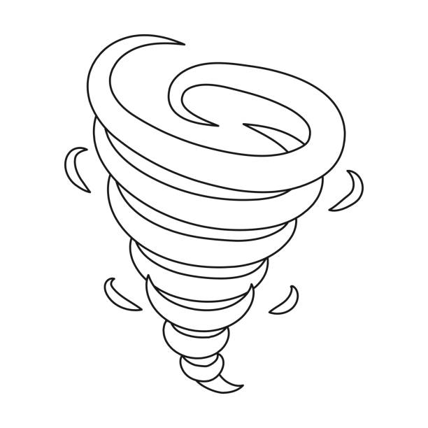 Tornado icon in outline style isolated on white background weather symbol stock vector illustration stock illustration