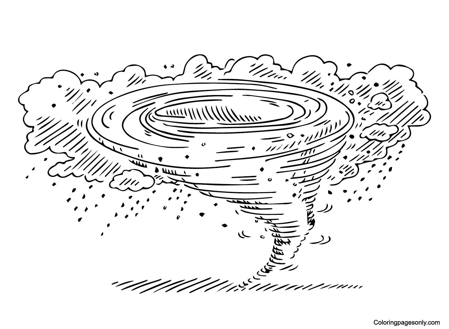 Tornado coloring pages