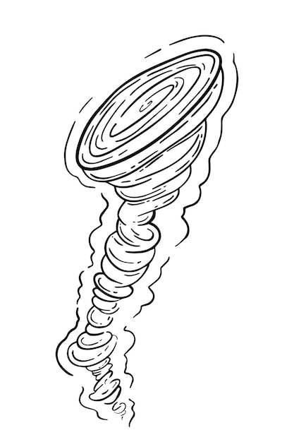 Premium vector tornado tornado atmospheric whirlwind doodle cartoon linear