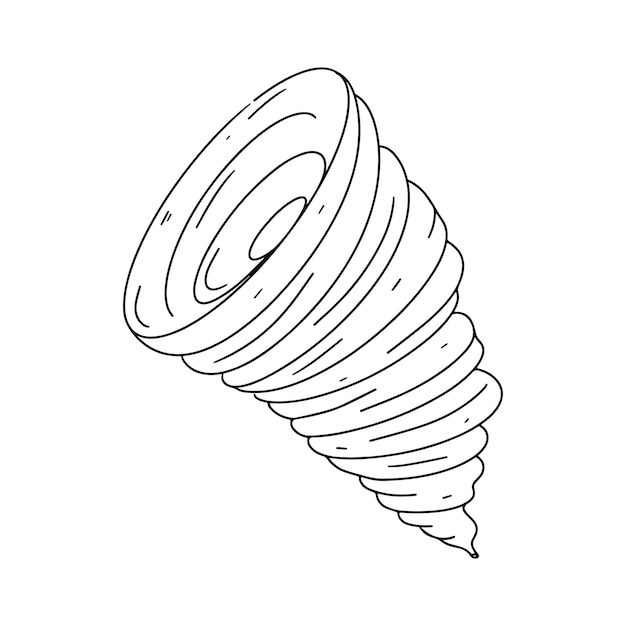 Premium vector tornado in hand drawn doodle style vector illustration isolated on white coloring page