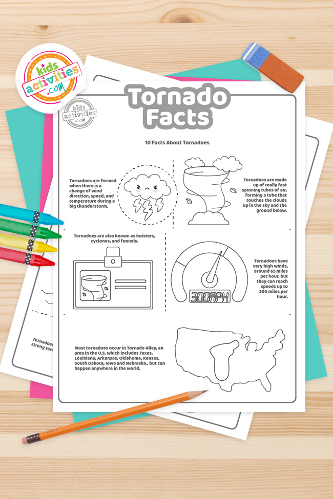 Tornado facts for kids to print learn kids activities blog