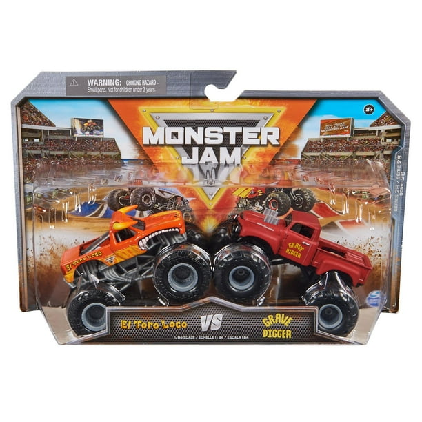 Monster jam official el toro loco vs grave digger die