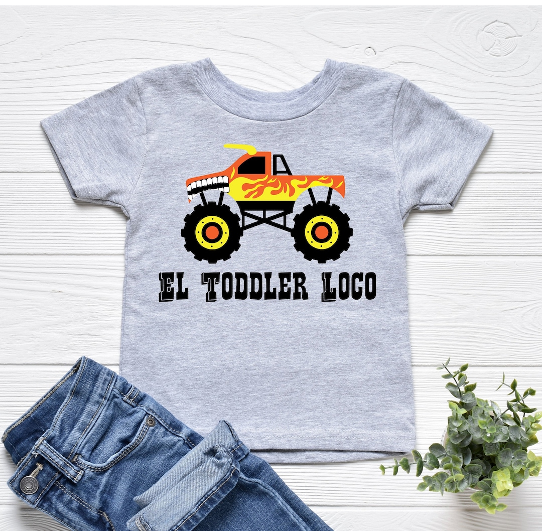 El toddler loco monster truck toddler boy shirt bull monster truck popular monster trucks truck lover horns flames gift ideas