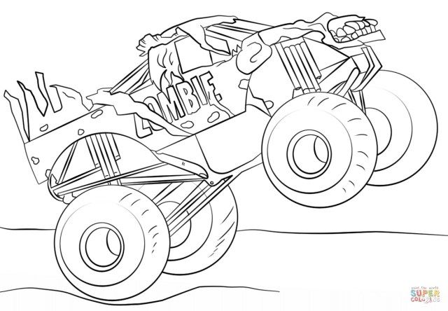 Brilliant picture of monster trucks coloring pages