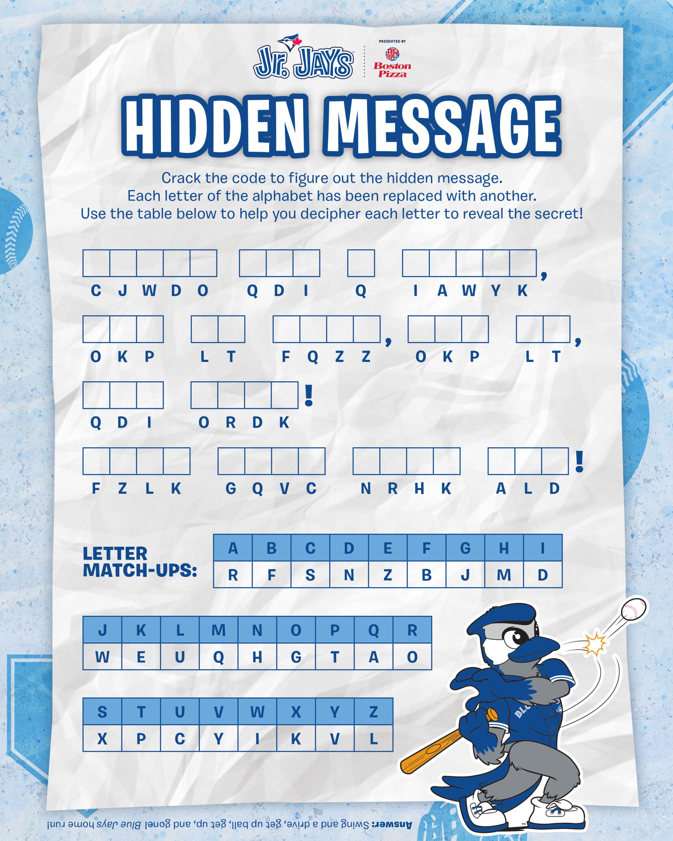 Printable activities toronto blue jays
