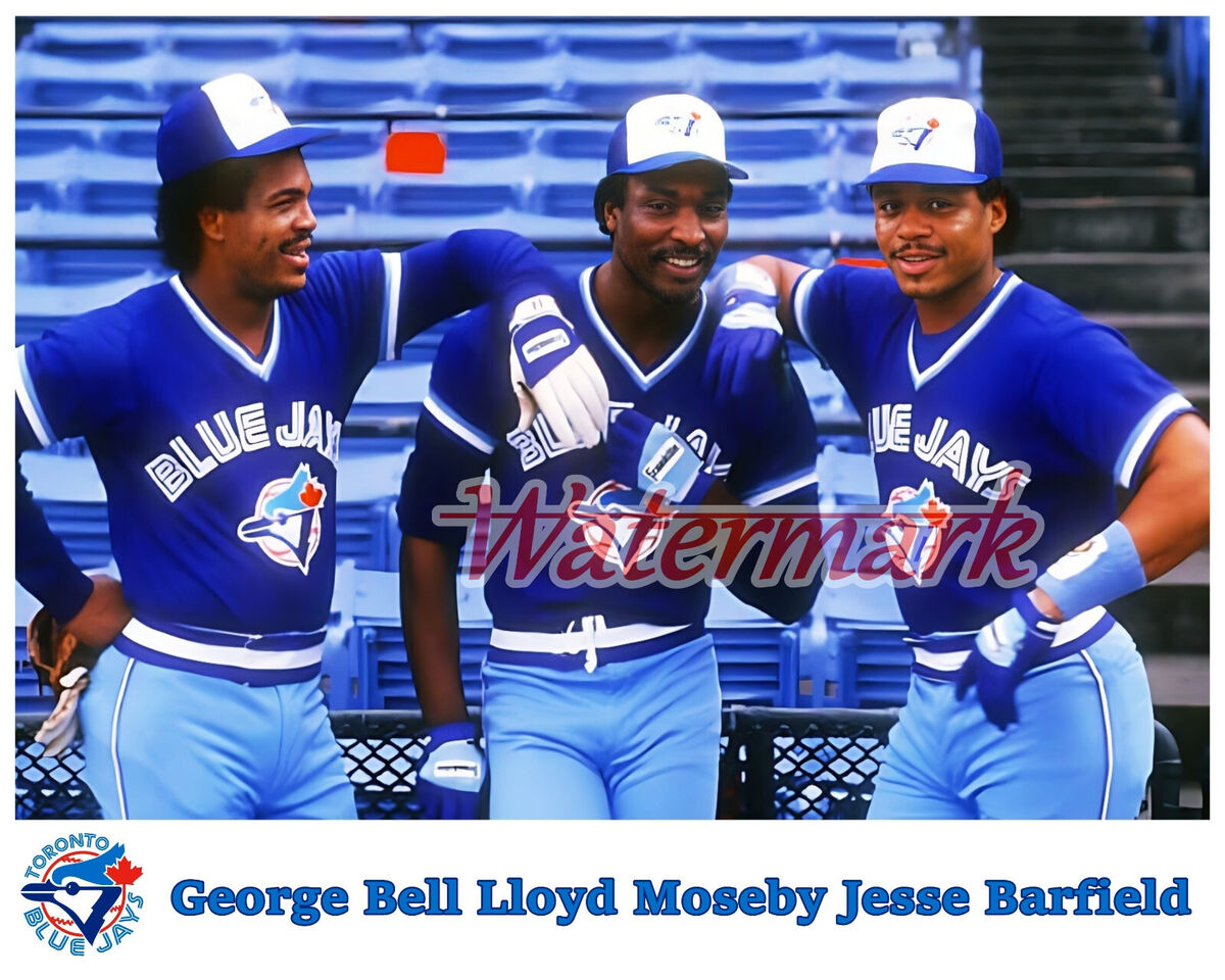 Mlb george bell lloyd moseby jesse barfield toronto blue jays color x photo