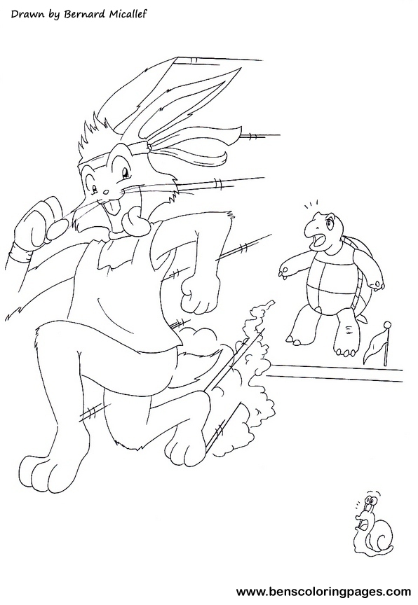 The tortoise and the hare coloring page