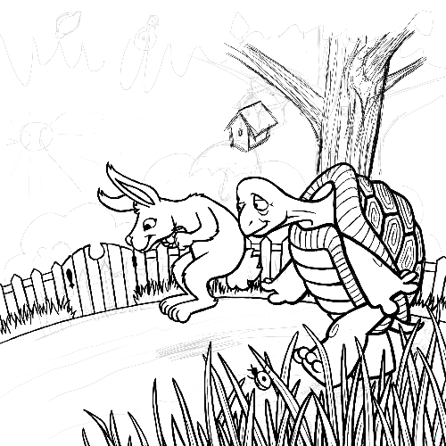 The tortoise and the hare â work in progress â sketch â karen b jones â illustrator